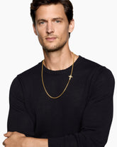 Cross Station Necklace in 18K Yellow Gold with Diamonds, 5mm